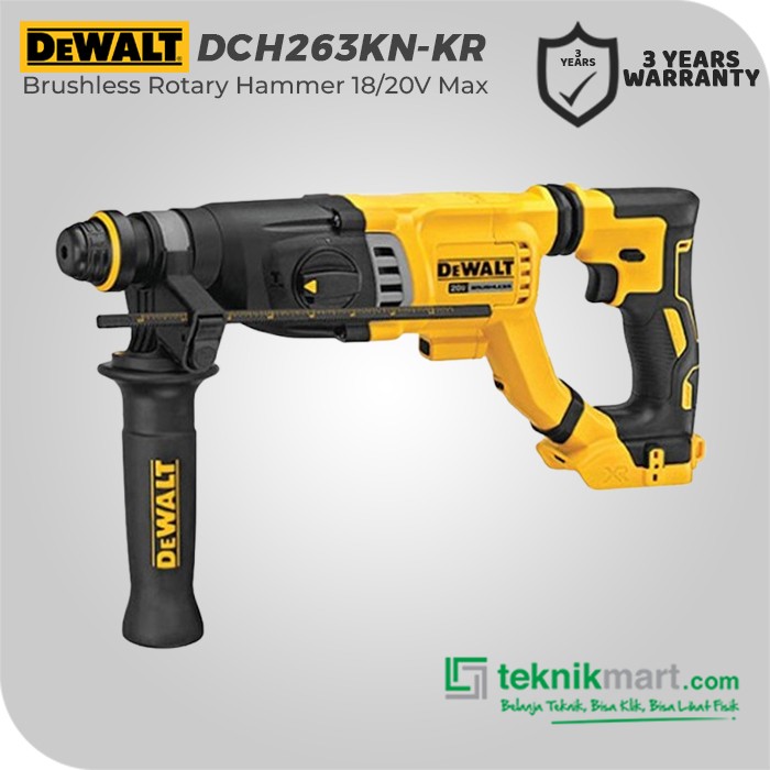 Dewalt Brushless Rotary Hammer / Bor Beton Baterai 18/20V Max DCH263KN-KR (Unit Only)