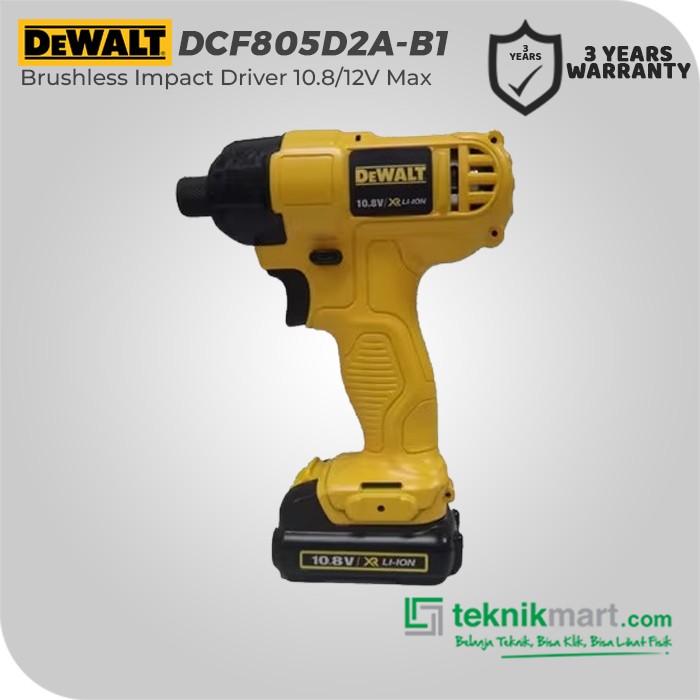Dewalt Brushless Impact Driver / Obeng Impact Baterai 10.8/12V Max DCF805D2A-B1