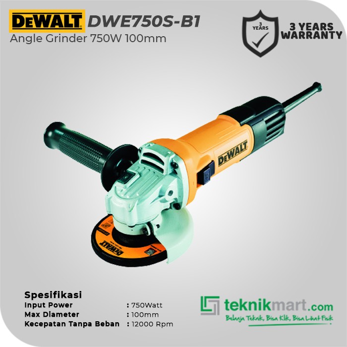 Dewalt Angle Grinder / Gerinda Tangan Listrik 750Watt 100mm DWE750S