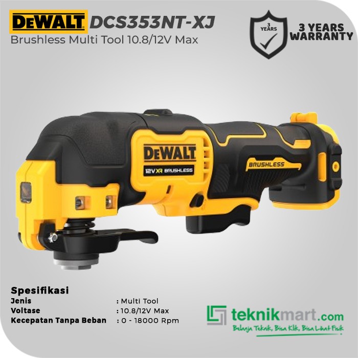 Dewalt Brushless Oscillating Multi Tool / Mesin Multi fungsi 12V Max DCS353NT-XJ (Unit Only)