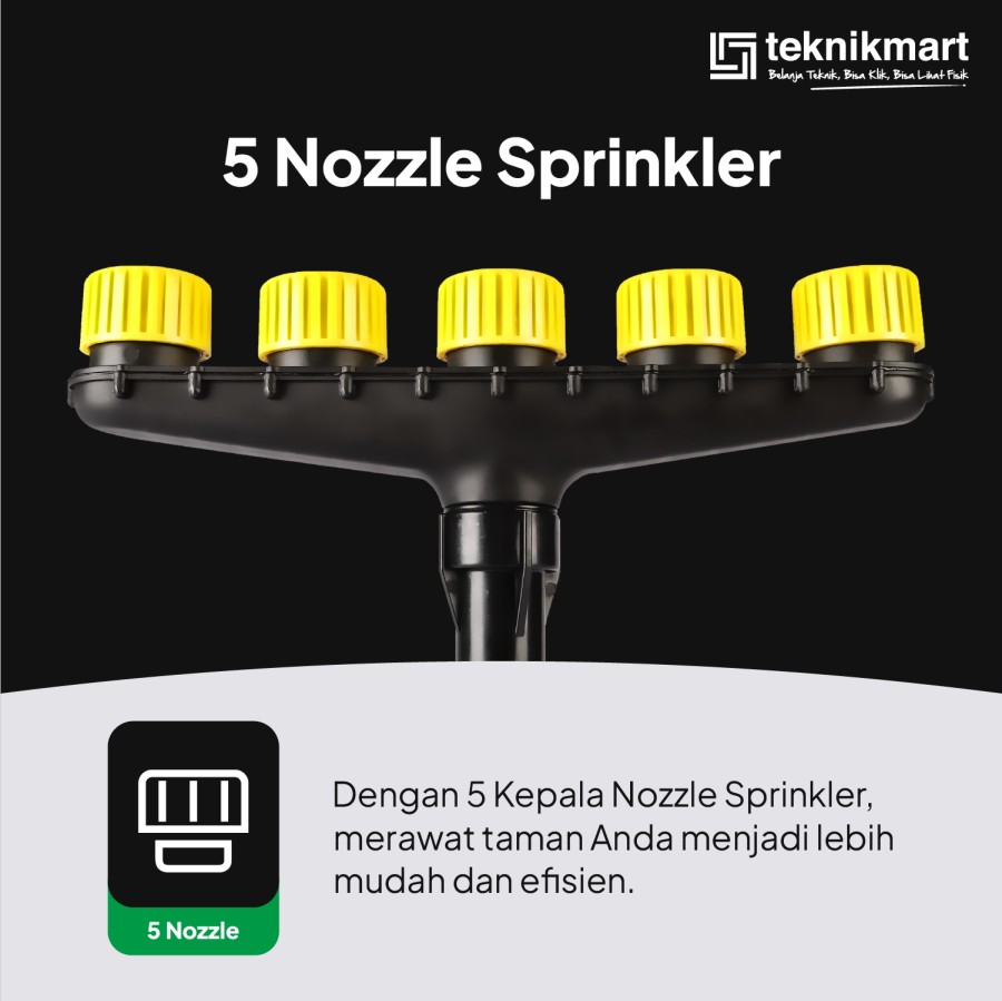 TIP TOP Multi Head Sprayer Sprinkle Water For Gardening 5 Nozzle / Multi Kepala Semprotan Air Untuk Tanaman Rumput Perkebunan 5 nosel GHN-003