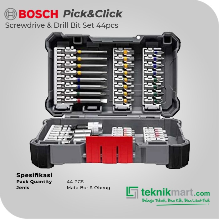 Bosch Drill And Screwdriver Bit Set / Mata Bor Obeng 44 Pick&Click