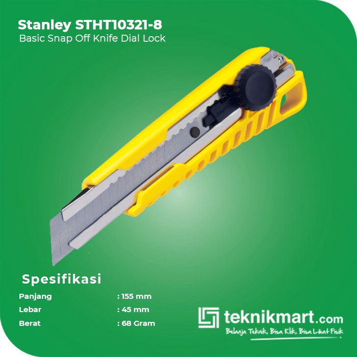 Stanley STHT10321-8 18mm Basic Snap-Off Knife / Pisau Cutter - STHT10321 Only