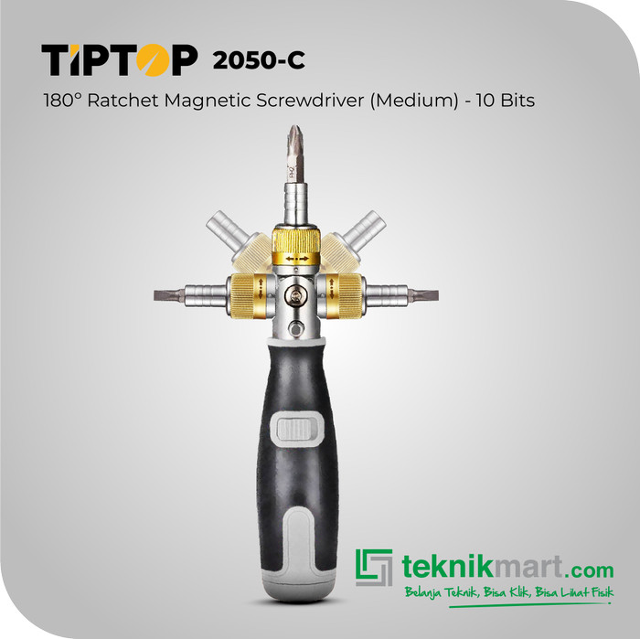 TIP TOP RATCHET SCREWDRIVER 10 in 1 180° Multi Angle / Obeng Multifungsi 11 in 1 180°