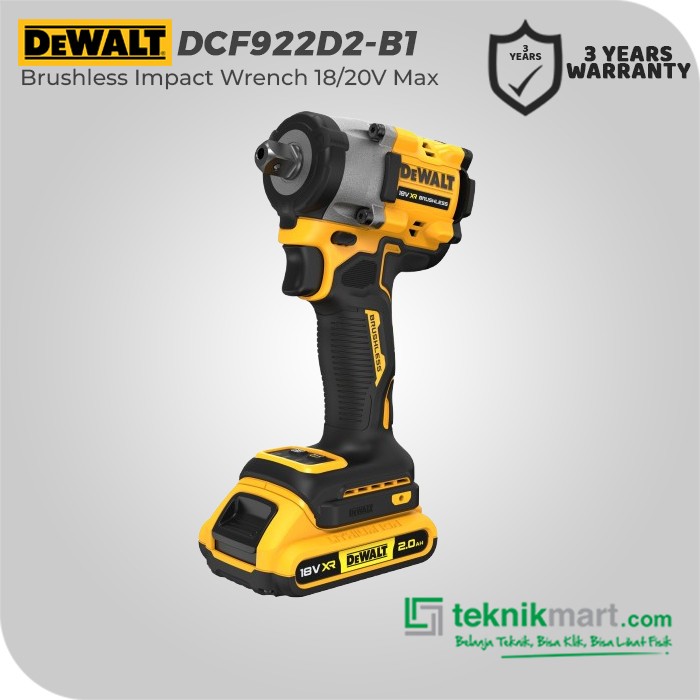 Dewalt Brushless Impact Wrench / Kunci Impact Baterai 18/20V Max DCF922D2-B1