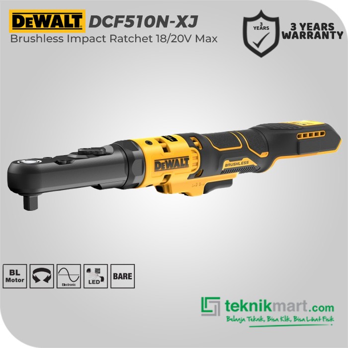 Dewalt Brushless Impact Ratchet 18/20V Max SQ 3/8" & 1/2" DCF510N-XJ (Unit Only)