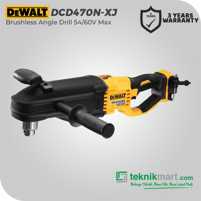 Dewalt Brushless Angle Drill / Mesin Bor Baterai 54/60V Max 13mm DCD470N-XJ (Unit Only)