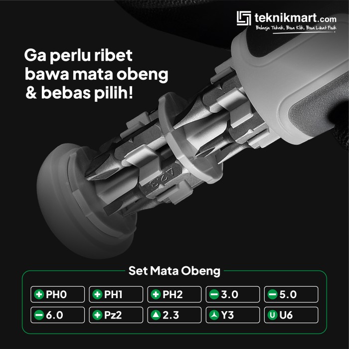 TIP TOP RATCHET SCREWDRIVER 10 in 1 180° Multi Angle / Obeng Multifungsi 11 in 1 180°