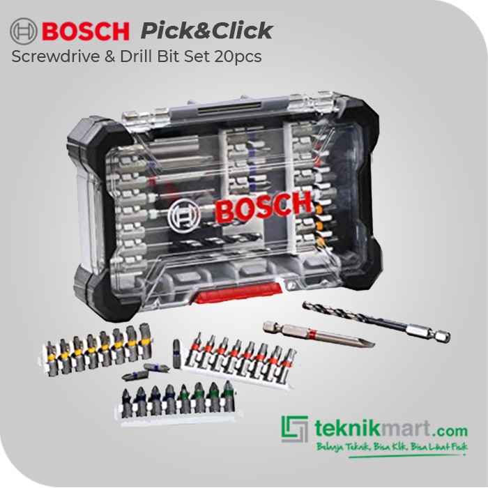 Bosch Drill And Screwdriver Bit Set / Mata Bor Obeng 20 Pick&Click