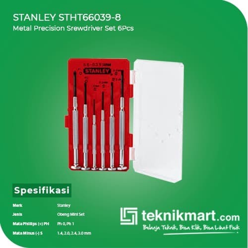 Stanley STHT66039-8 Metal Precision Srewdriver Set 6Pcs