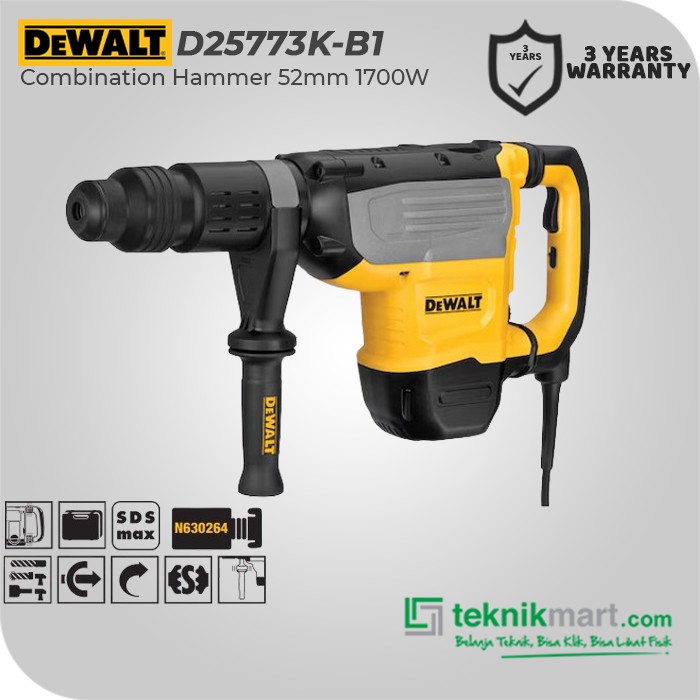 Dewalt Combination Hammer / Bor Beton 52mm 1700Watt 9Kg D25773K-B1