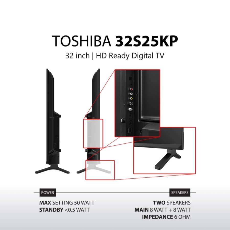 TOSHIBA HD Digital TV 32" - 32S25KP (Free Bracket)