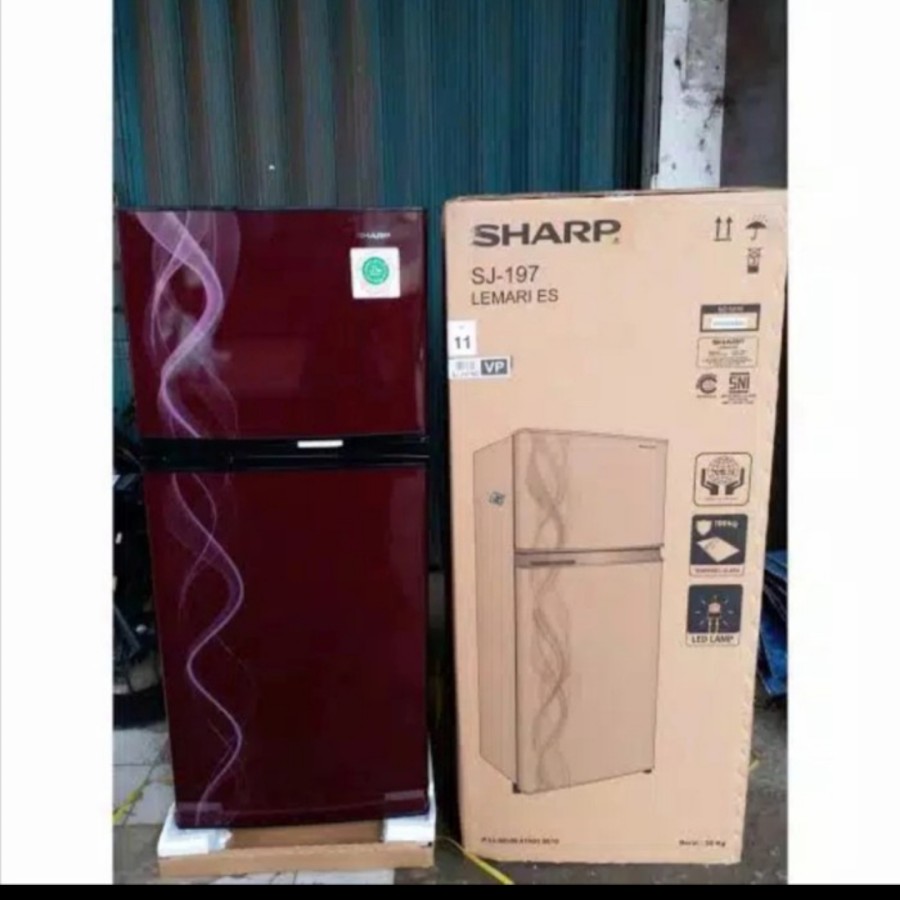 kulkas Sharp 2 pintu no FROST SJ 197 nd garansi resmi 5 tahun series