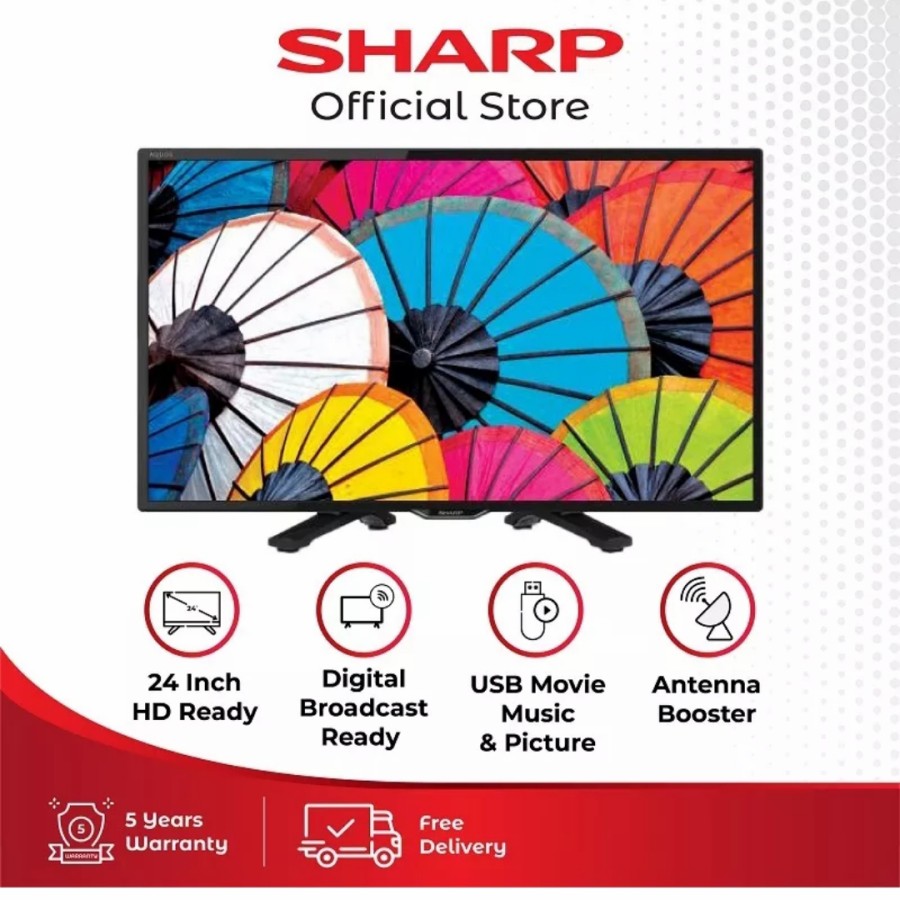 TV LED SHARP 24" DIGITAL 2T-24 DC 1 TV DIGITAL FREE ANTENA