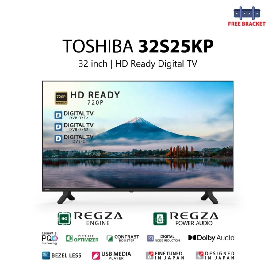 TOSHIBA HD Digital TV 32" - 32S25KP (Free Bracket)