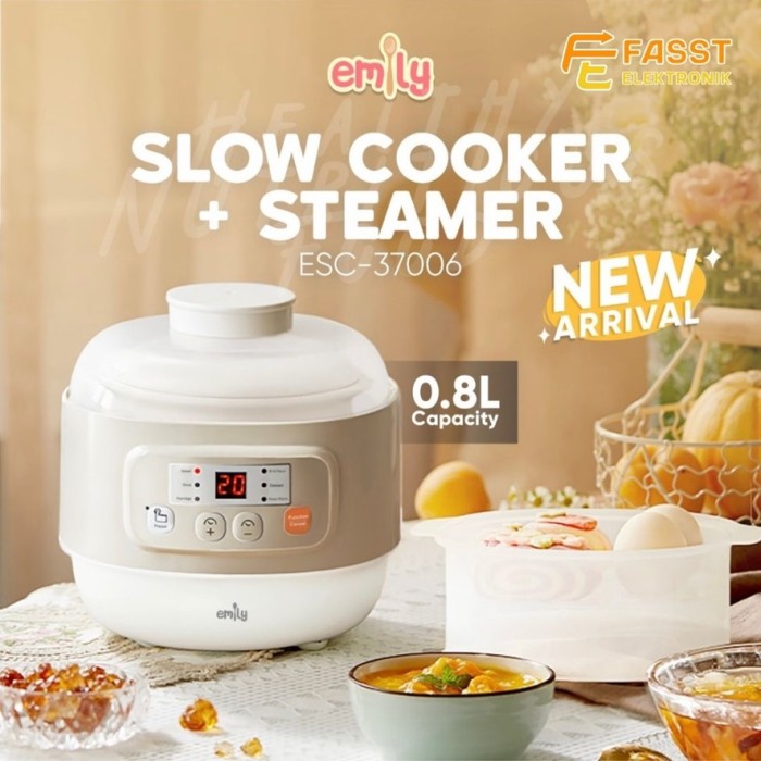 EMILY Slow Cooker + Steamer 0.8 Liter ESC-37006