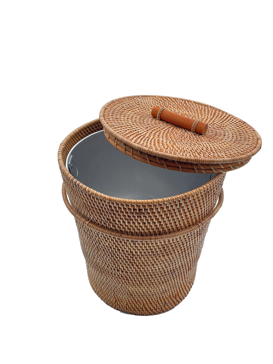 basket rotan anyaman/tempat sampah/keranjang dekor