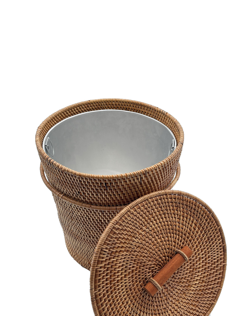 basket rotan anyaman/tempat sampah/keranjang dekor