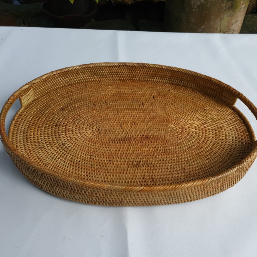 oval tray rattan/ nampan saji oval