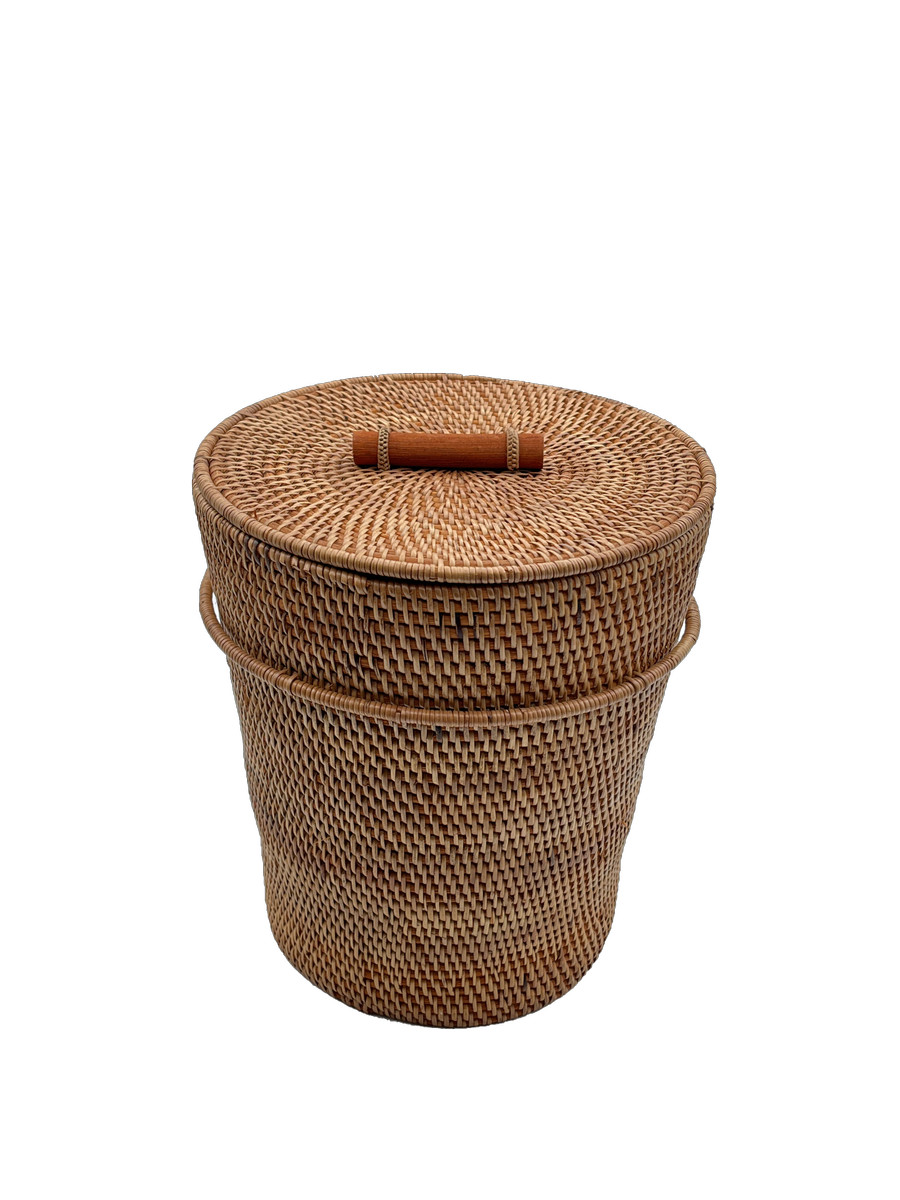 basket rotan anyaman/tempat sampah/keranjang dekor