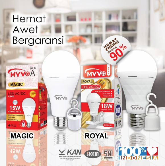 MYVO Lampu LED Grand A 50 Watt Bohlam Cahaya Putih