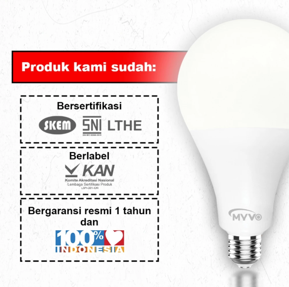 MYVO Lampu LED Grand A 50 Watt Bohlam Cahaya Putih