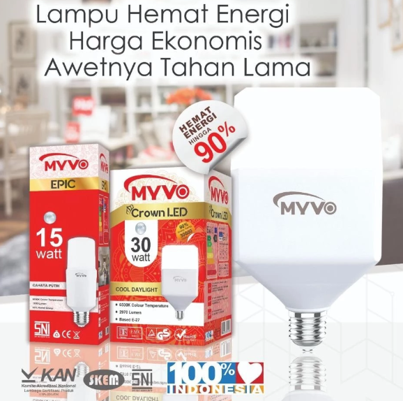 MYVO Lampu LED Epic 7 Watt Stick Bohlam Cahaya Putih