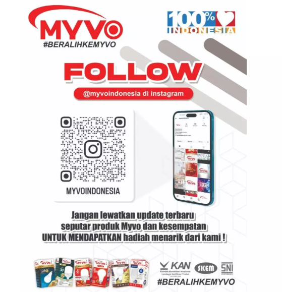[PAKET BUNDLING 15 PCS] MYVO Lampu LED Grand A 7 Watt Bohlam Cahaya Putih