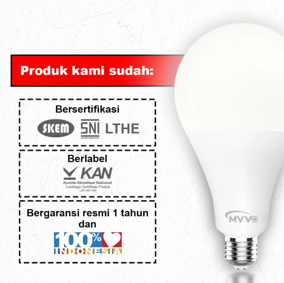 MYVO Lampu LED Zeus Tipe 50 A Bulb Bohlam Bentuk Jantung Cahaya Putih
