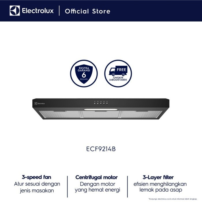 Paket Perfect Pair Cooker Hood ECF9214B + Kompor Tanam EHG9330BE