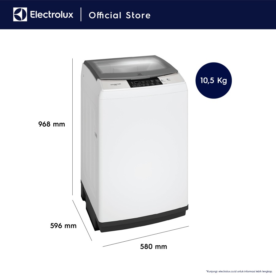 Mesin Cuci Topload Electrolux EWT0H88H1WB / EWT 0H88H1WB