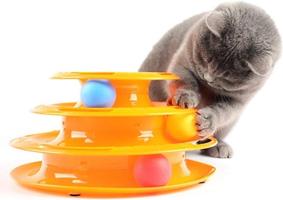DD - Mainan Kucing Bola Putar 3 Tingkat Menara - Mainan Kucing Tower Track Bola 3 Tingkat