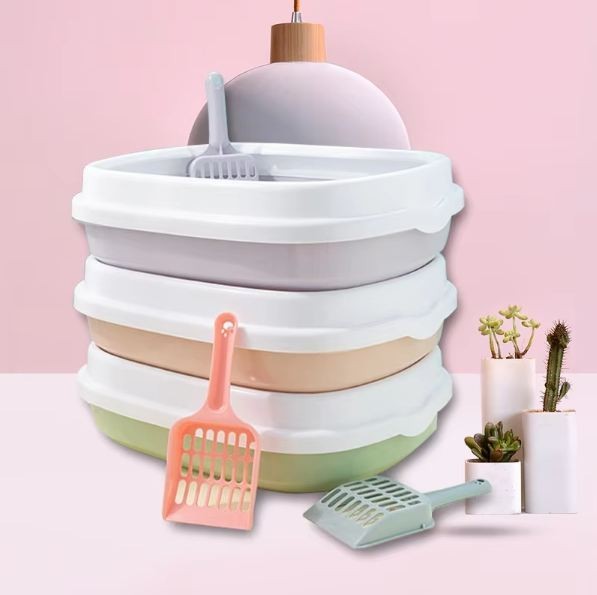 DD - Bak Baskom Kotak Pasir Kotoran Kucing + Serokan - Cat Litter Box with Scoop