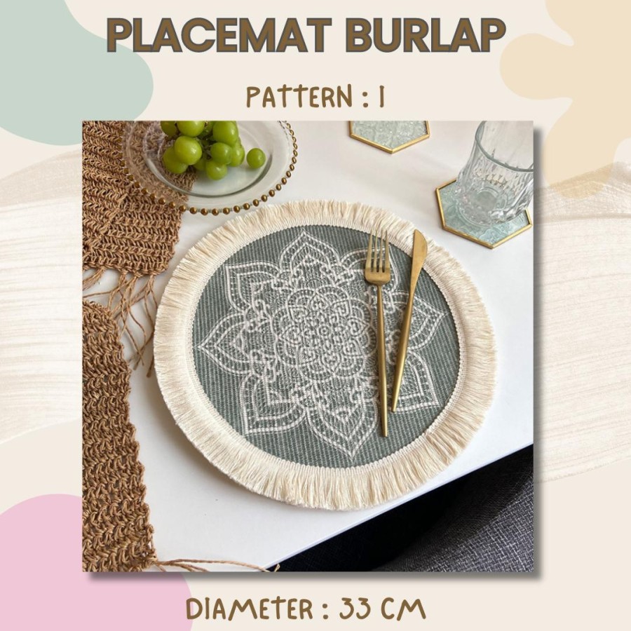 PF- Placemat burlap / tatakan piring / alas piring