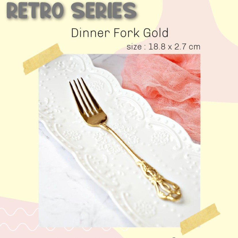 PF - Retro Dinner / Dessert Spoon Sendok Makan Retro, Sendok Snack