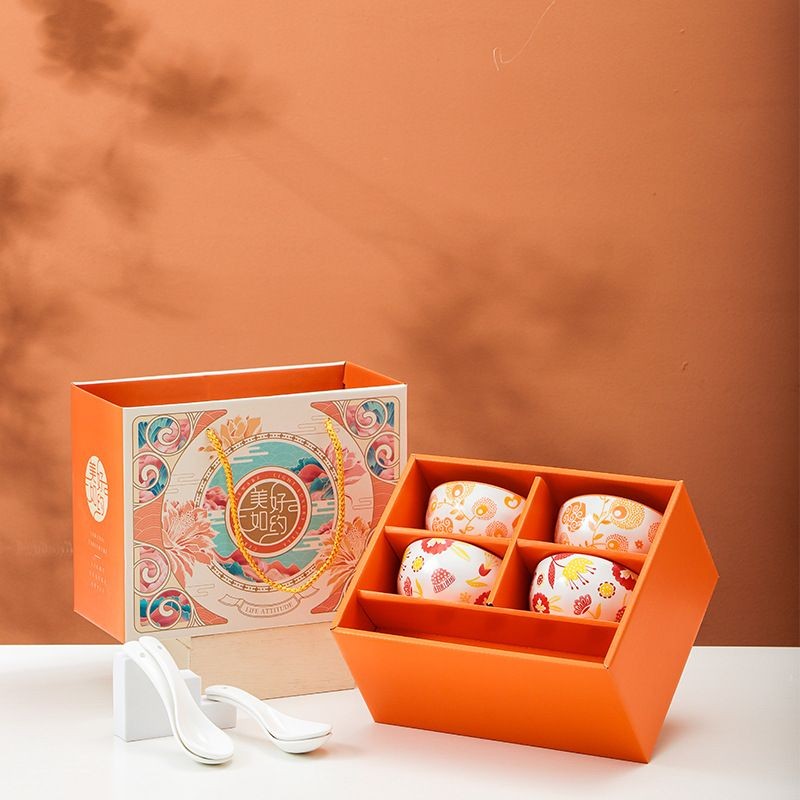 Ceramic Set / Keramik Mangkok Set Sendok Vintange Hampers Kado Season