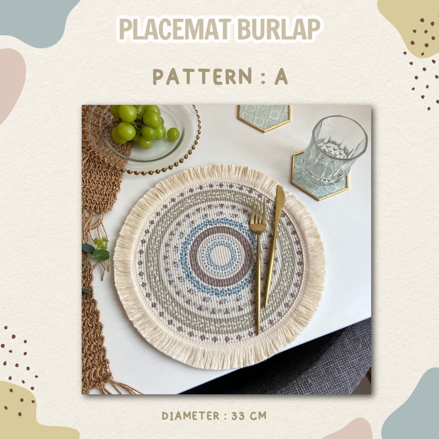 PF- Placemat burlap / tatakan piring / alas piring