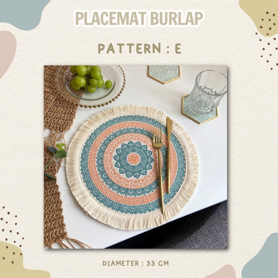 PF- Placemat burlap / tatakan piring / alas piring