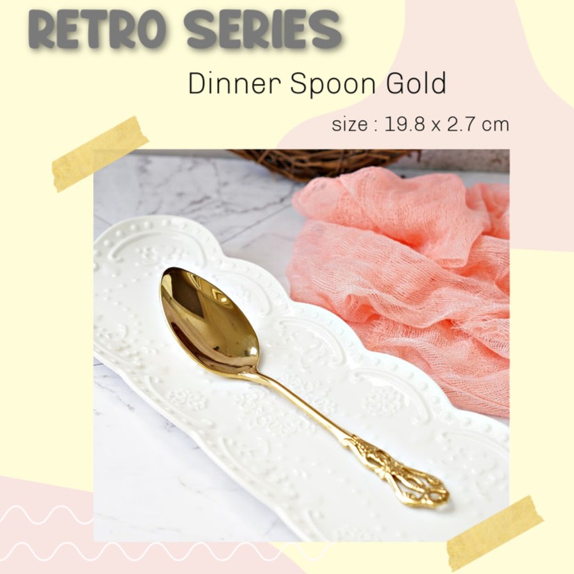 PF - Retro Dinner / Dessert Spoon Sendok Makan Retro, Sendok Snack