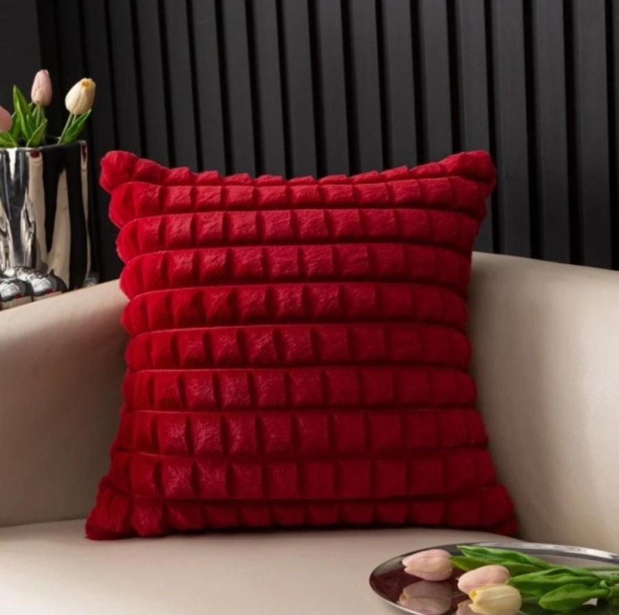 Rabbit Fur Pillow Cushion / Sarung Bantal Sofa Kursi Tebal Premium Bludru Bulu Halus