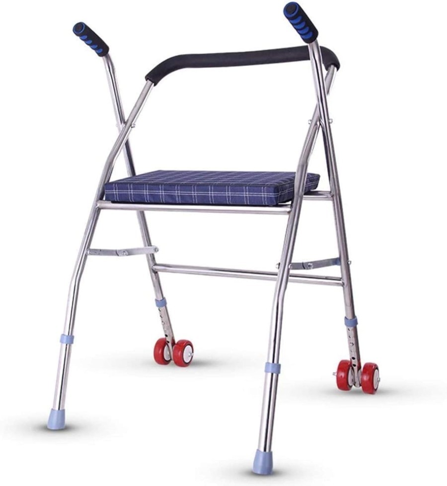 DD - Walker Alat Bantu Jalan Dengan Roda Dan Bantal Dudukan - Walker Bantal Lipat Lansia