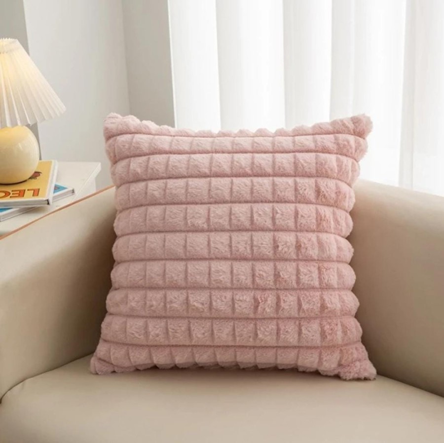 Rabbit Fur Pillow Cushion / Sarung Bantal Sofa Kursi Tebal Premium Bludru Bulu Halus