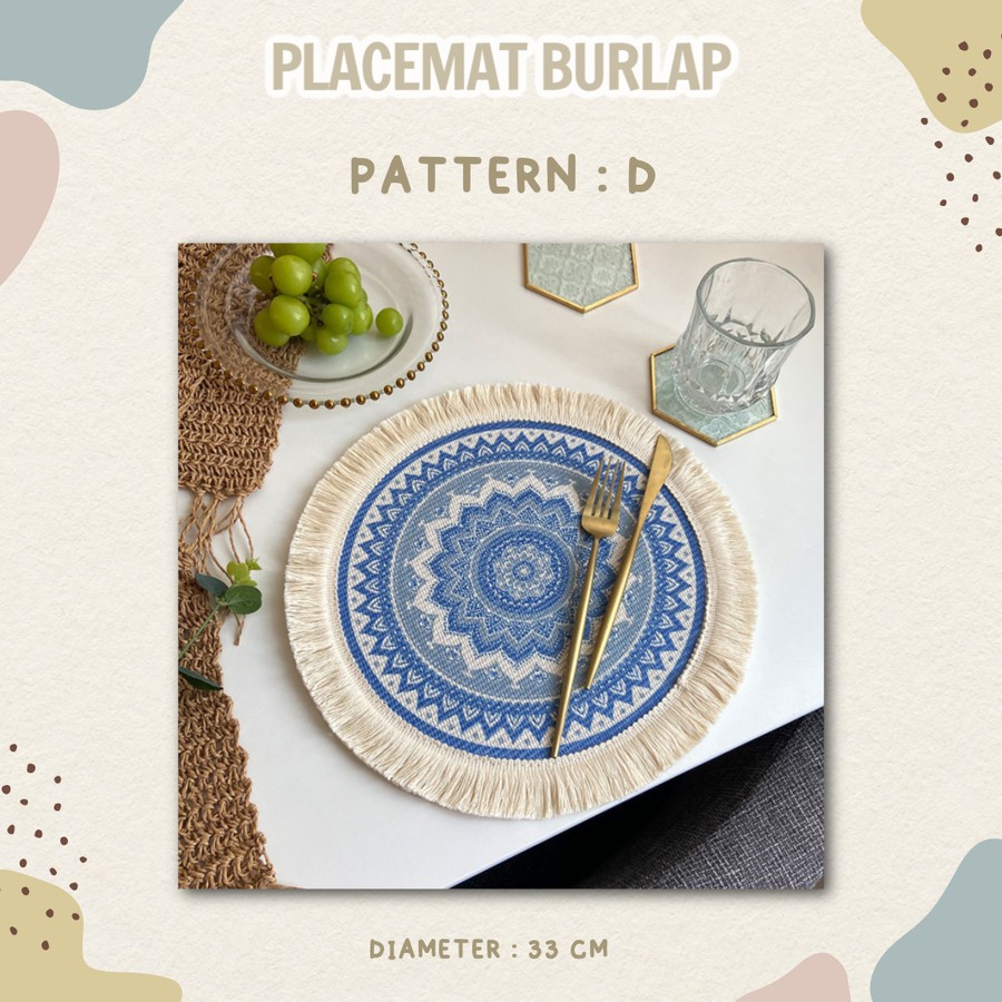 PF- Placemat burlap / tatakan piring / alas piring