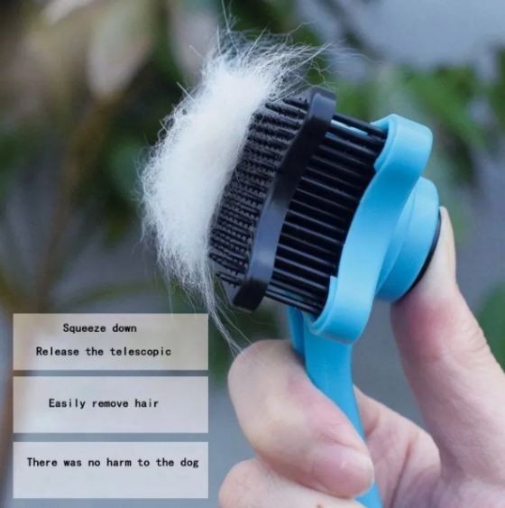 DD - Sisir Sikat Grooming Kucing Anjing Penghilang Bulu - Grooming Pet Comb Press Tombol Otomatis