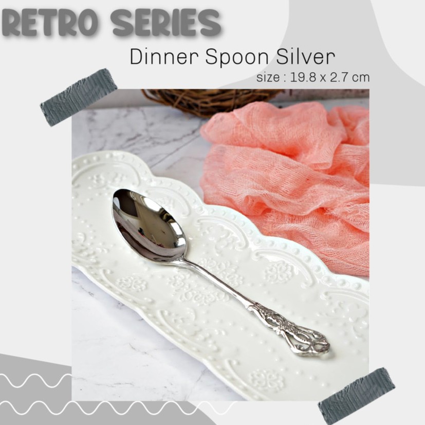 PF - Retro Dinner / Dessert Spoon Sendok Makan Retro, Sendok Snack