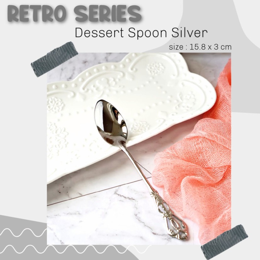 PF - Retro Dinner / Dessert Spoon Sendok Makan Retro, Sendok Snack