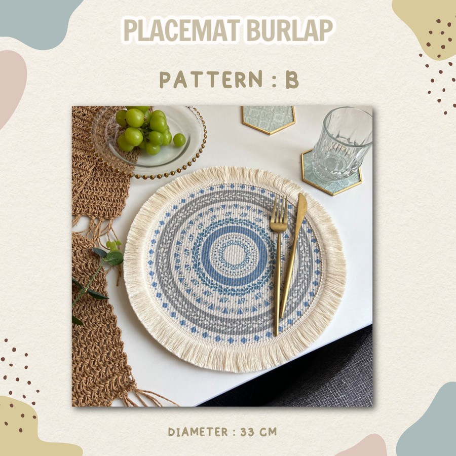 PF- Placemat burlap / tatakan piring / alas piring