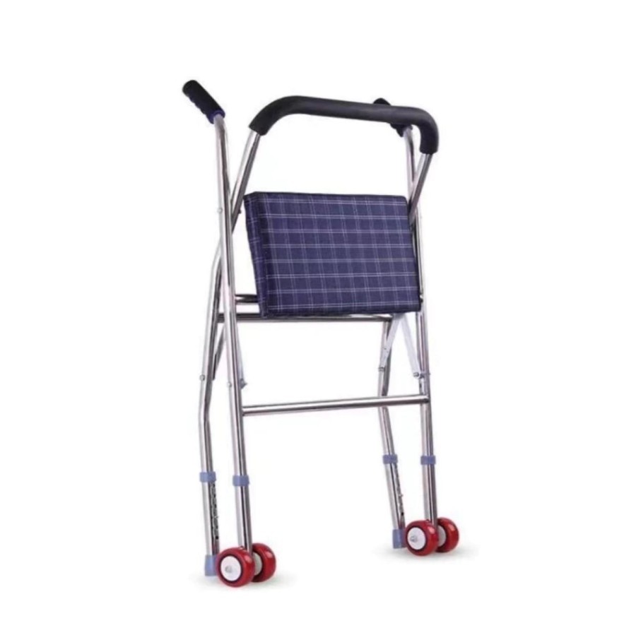 DD - Walker Alat Bantu Jalan Dengan Roda Dan Bantal Dudukan - Walker Bantal Lipat Lansia