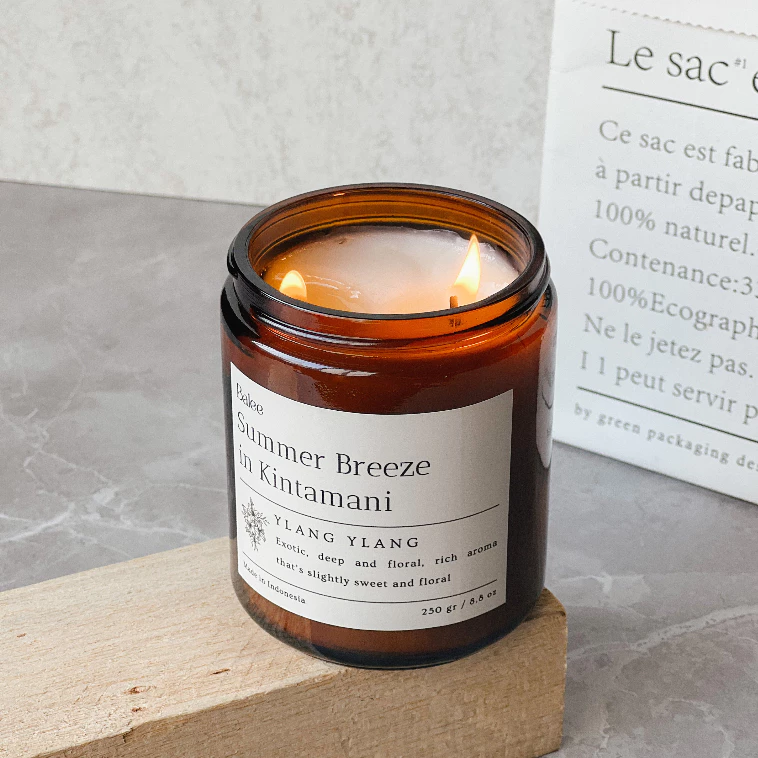 No 2 BEST SELLER BALEE Ylang Ylang Summer Breeze in Kintamani Scented Candle / Lilin Aromaterapi / Amber Jar Candle / Premium Soy