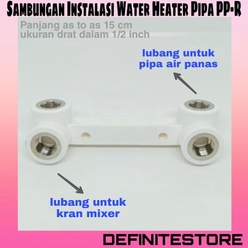 Sambungan Instalasi Water Heater Pipa PPR Putih Double Knee Drat Dalam Sambungan Pipa Kran Mixer Bathub Panas Dingin Pemanas Air